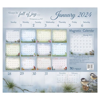 Songbirds of Faith 2024 Magnetic Calendar Pad MCP85021